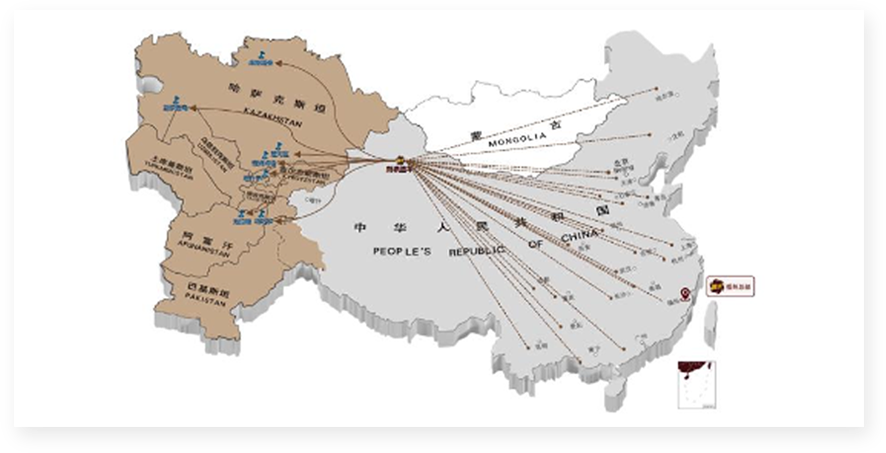 中亚国际物流服务网络地图